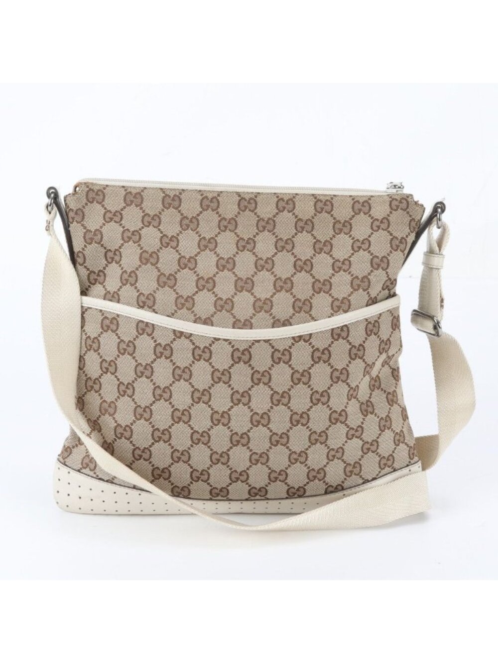 Gucci GG Canvas Leather Shoulder Bag Crossbody Messenger Business